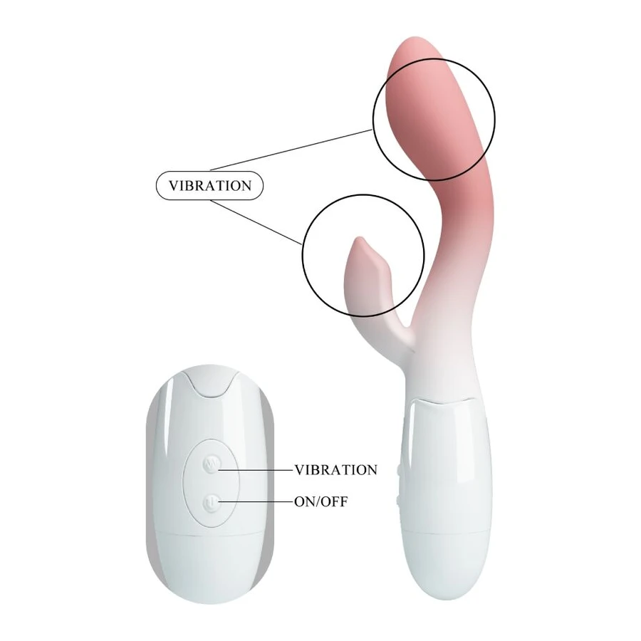 PRETTY LOVE - BRIGHTY G-SPOT VIBRATOR + CLITORIS STIMULATOR 30 VIBRATIONS PINK